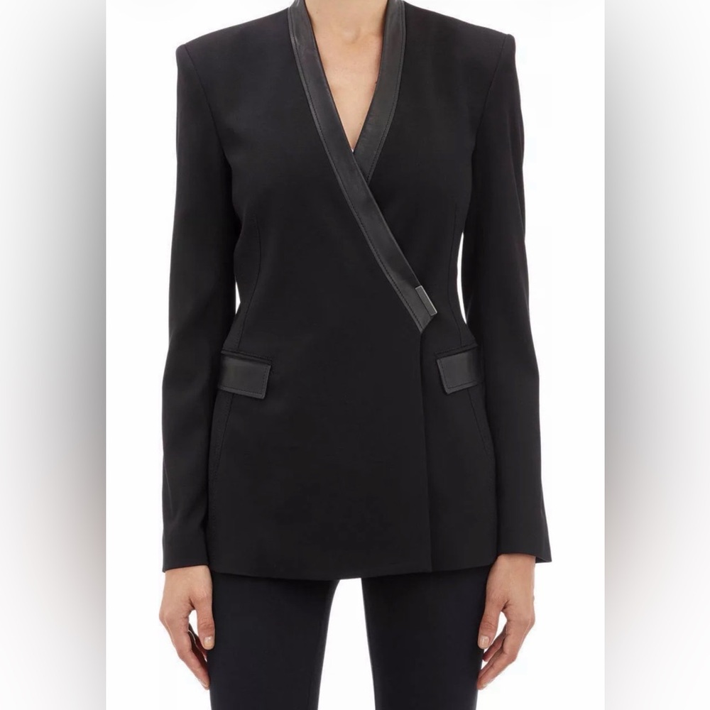 Helmut Lang Noa leather trim blazer